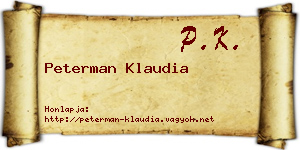 Peterman Klaudia névjegykártya