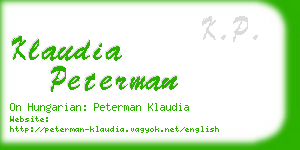 klaudia peterman business card